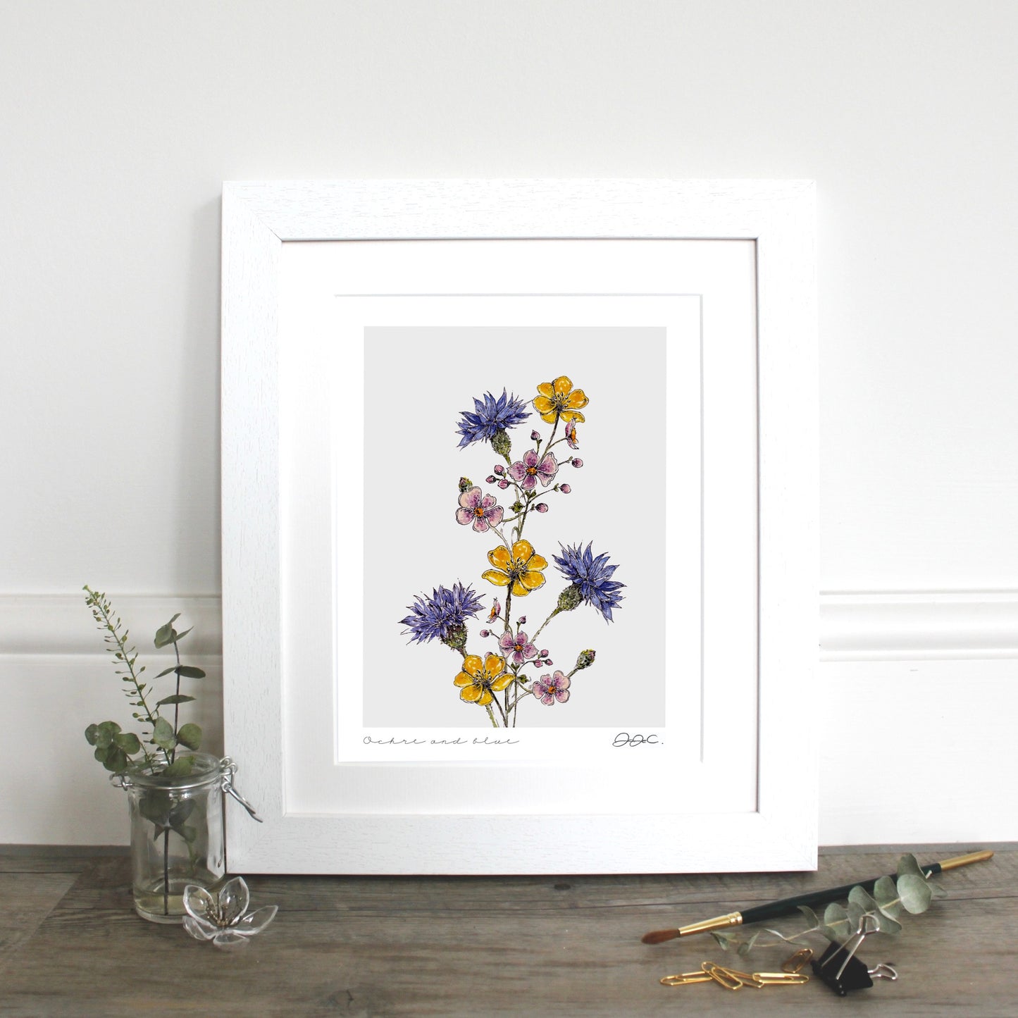 Ochre & Blue 10x12" Fine Art Print