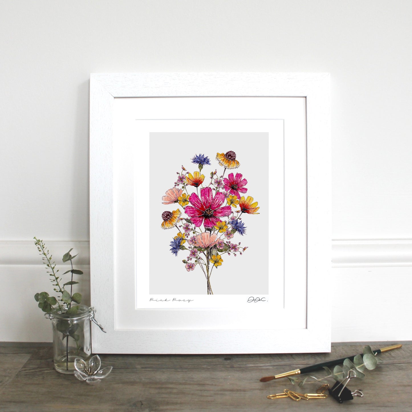 Pink Posy 10x12" Fine Art Print