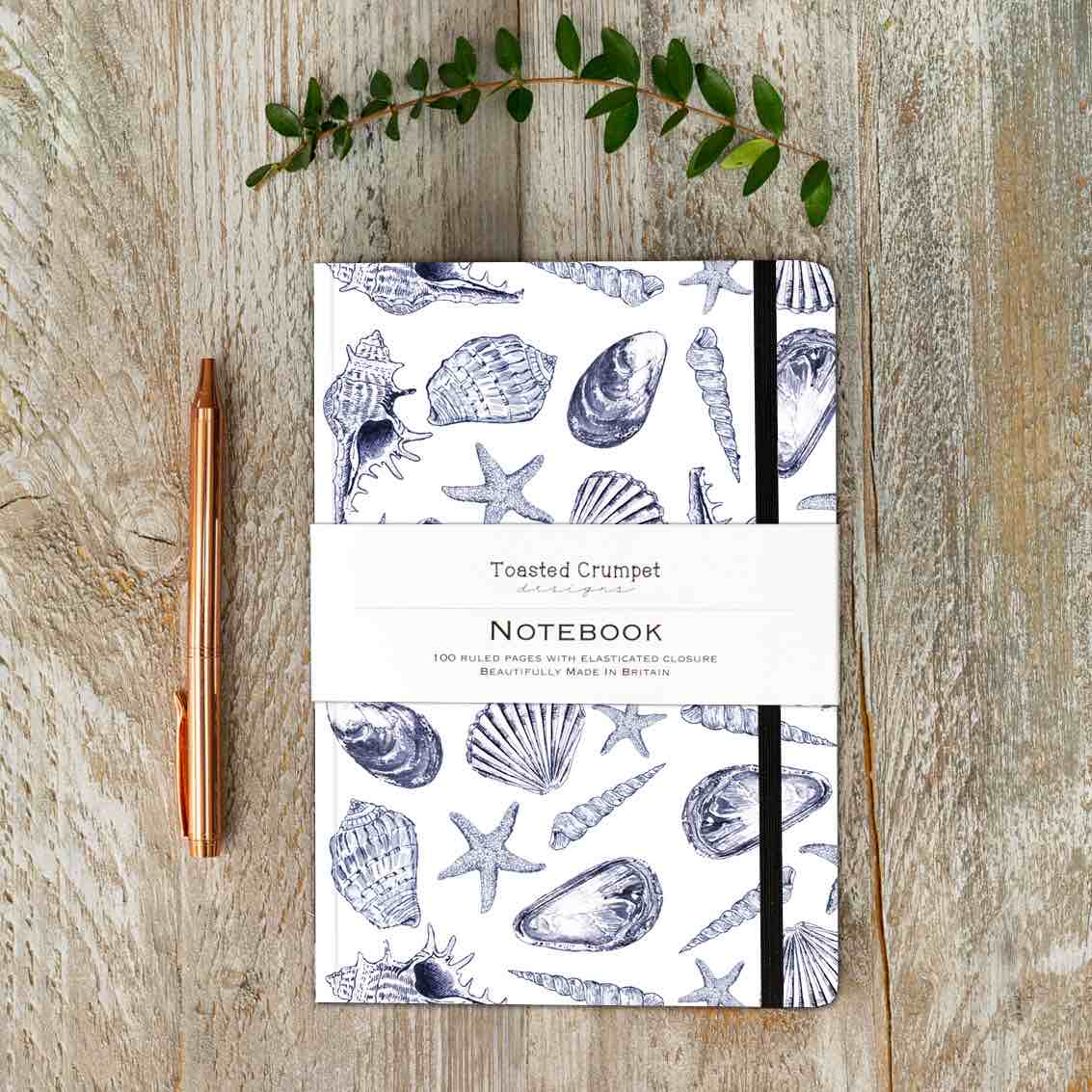 Inky Shells A5 Lined Notebook