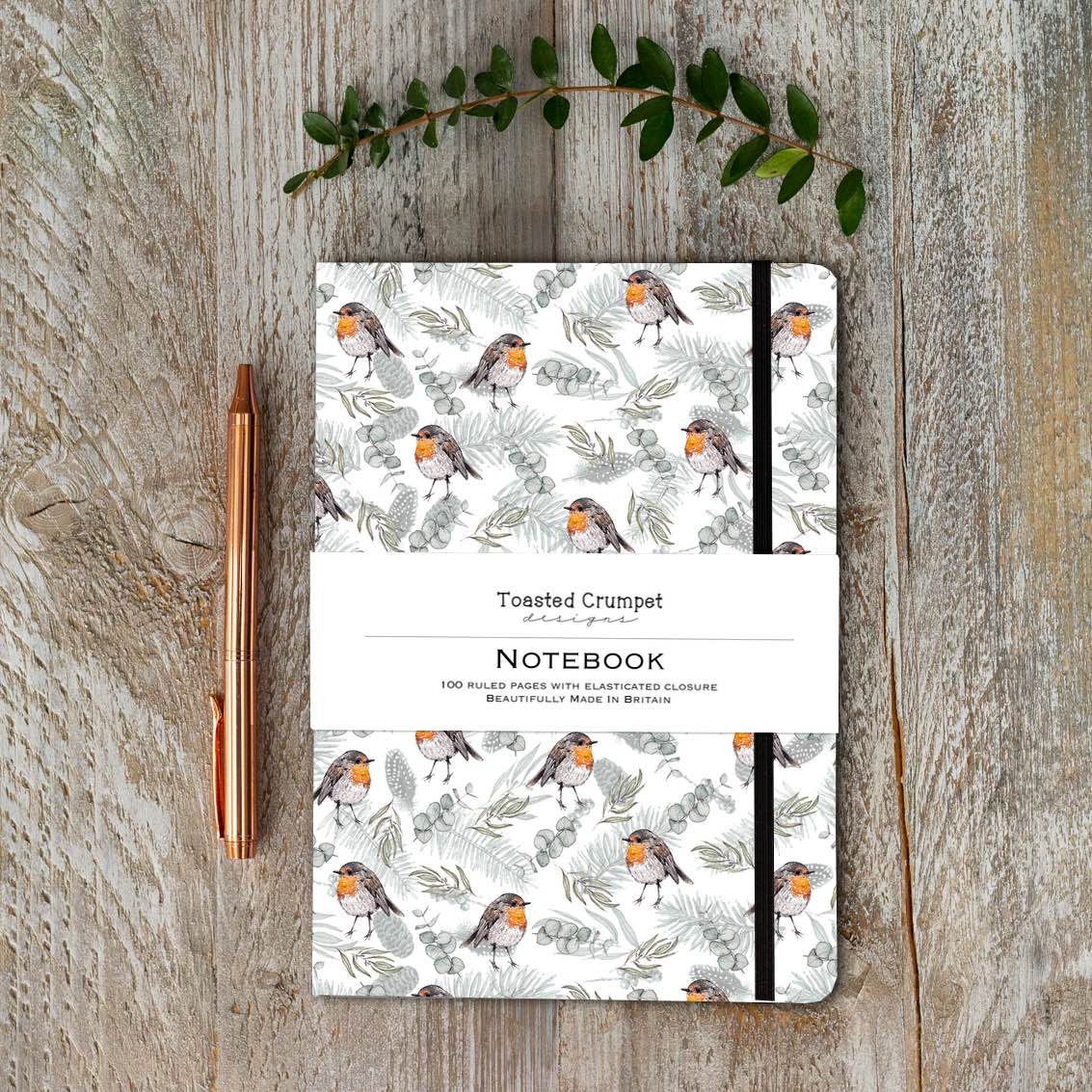 Robin & Eucalyptus (Pure) A5 Lined Notebook