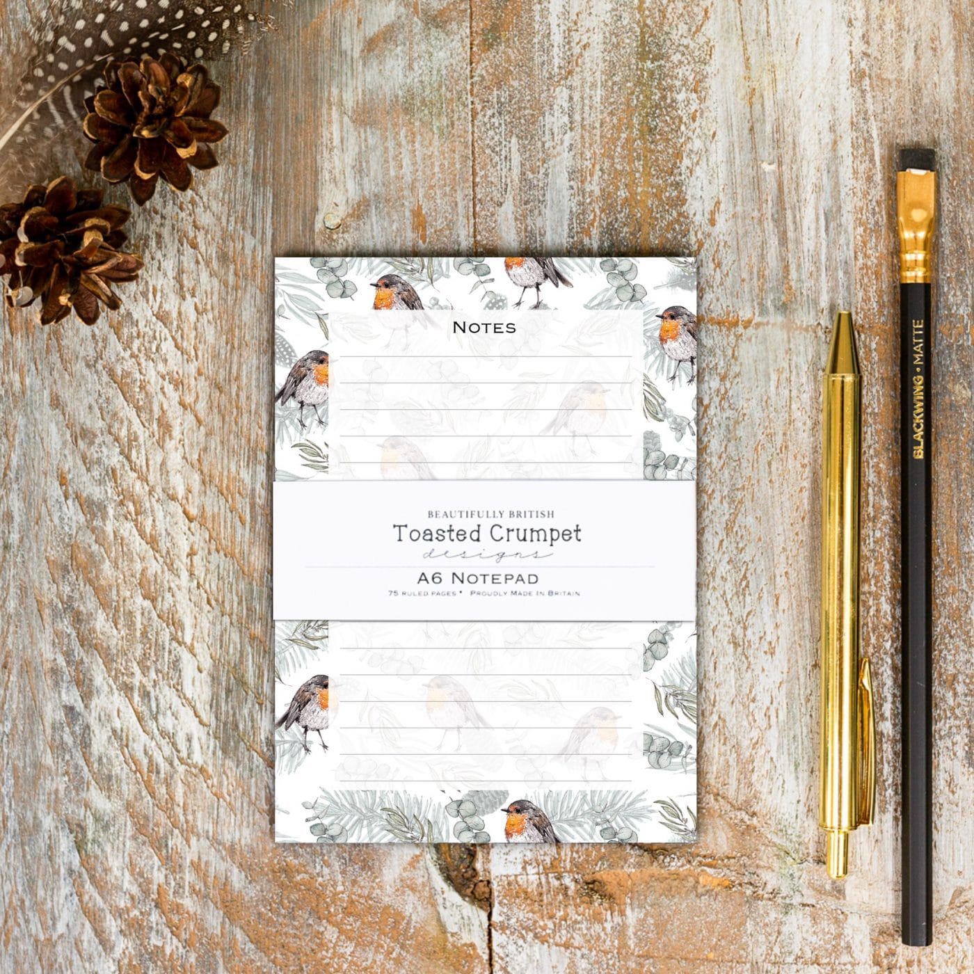 Robin & Eucalyptus A6 Jotter Notepad