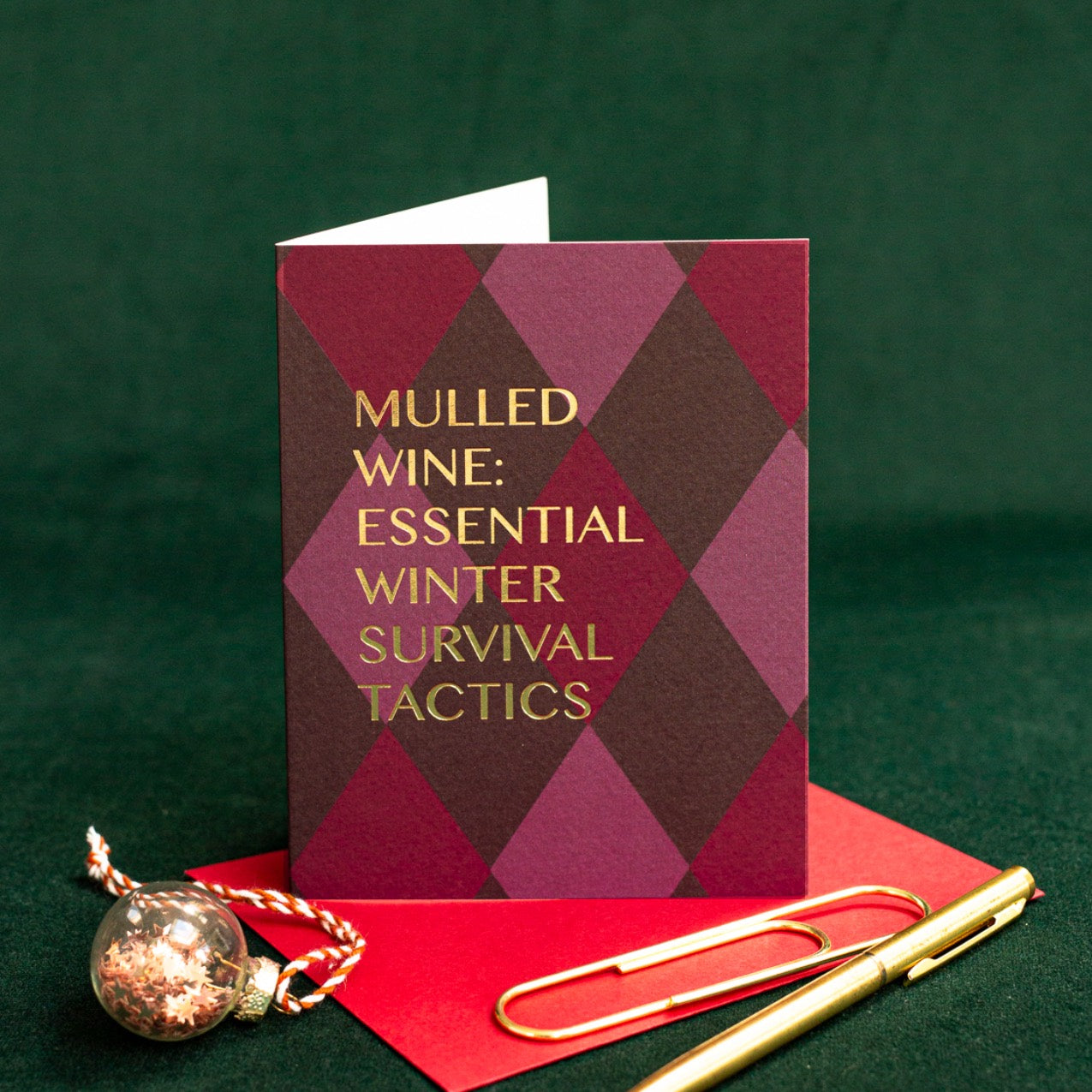 NEW! Mulled Wine (Harlequin) Card (Cello-Free) (available for dispatch from August 2026)