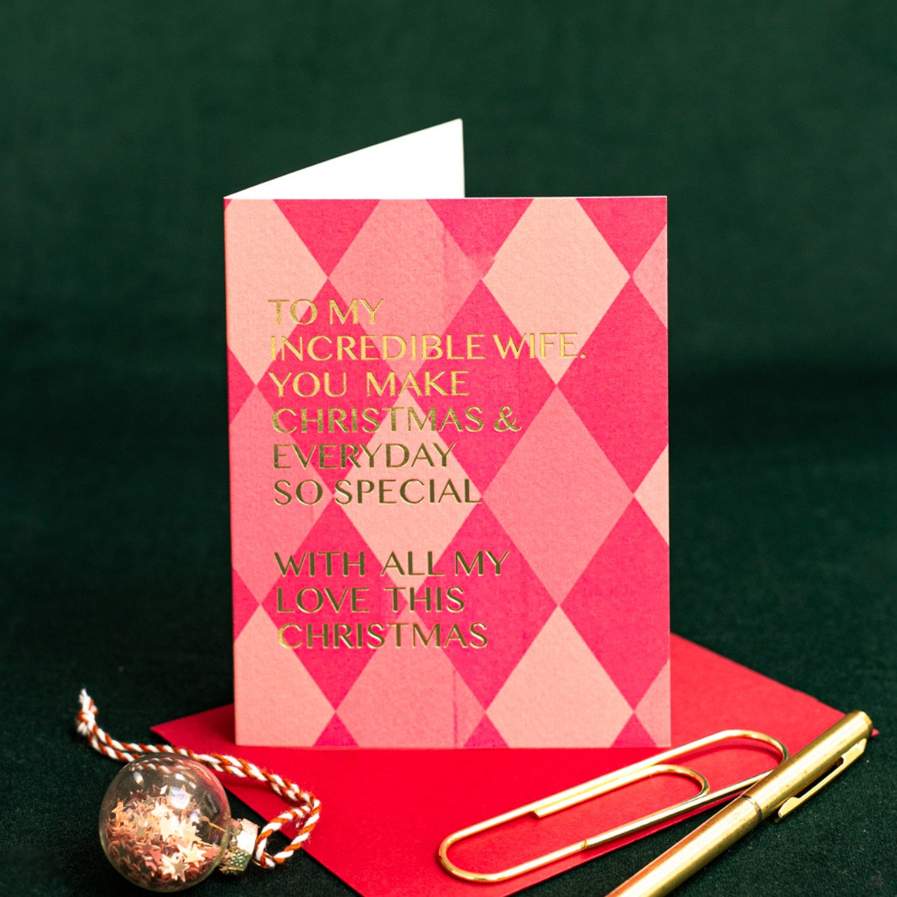 NEW! Wife (Harlequin) Card (Cello-Free) (available for dispatch from August 2026)