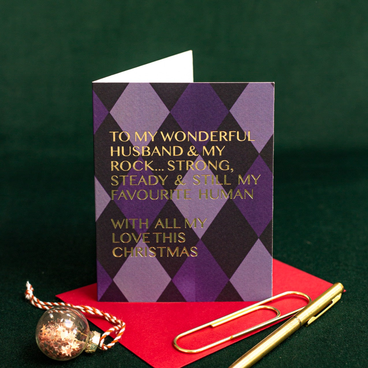 NEW! Husband (Harlequin) Card (Cello-Free) (available for dispatch from August 2026)
