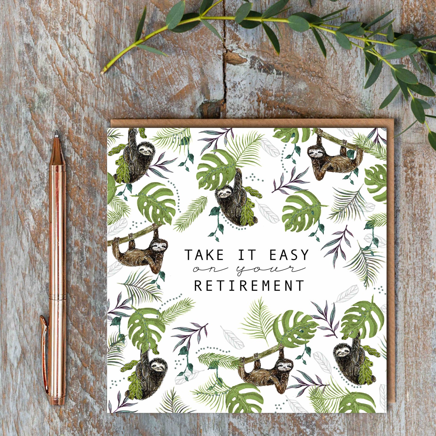 Happy Retirement (Sloth) Card (Cello-Free)