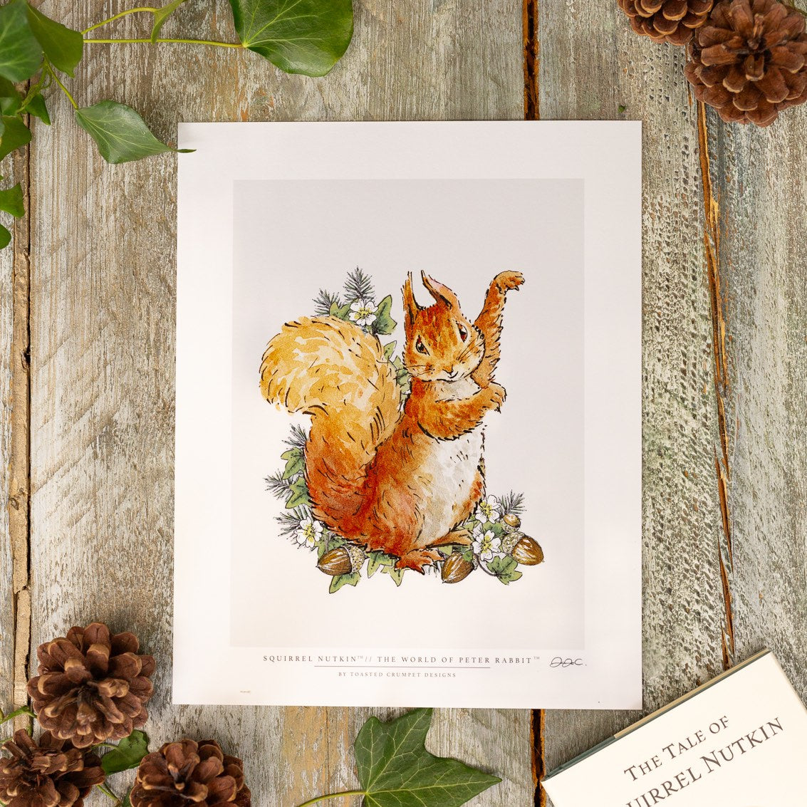 Squirrel Nutkin 10x12" Mounted Fine Art Print