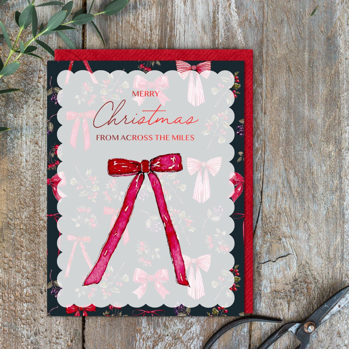 Merry Christmas from across the miles Card (Cello-Free) (available for dispatch from August 2025)