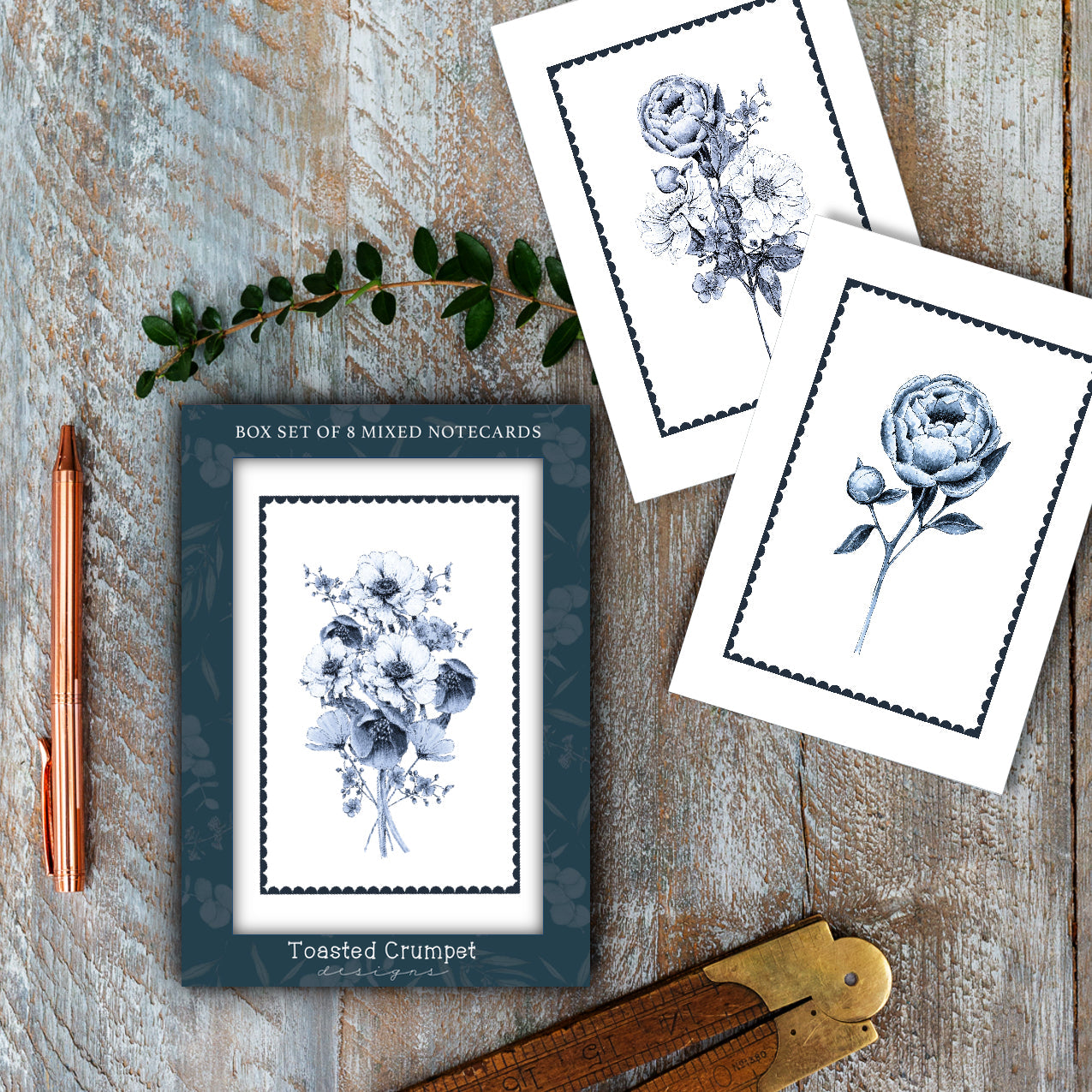 NEW! "Chateau" Boxed Set of 8 Mixed Notecards