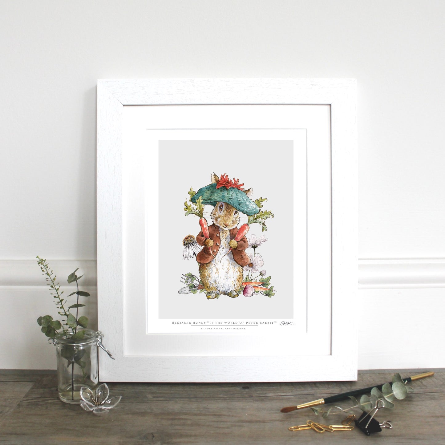 Benjamin Bunny 10x12" Mounted Fine Art Print