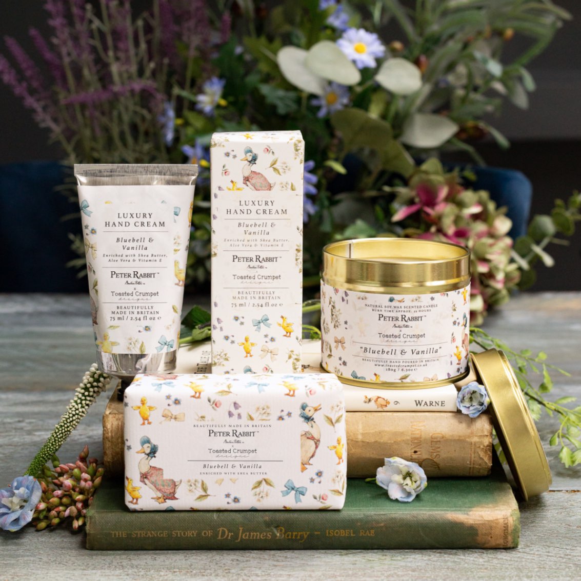 Jemima Puddle-Duck "Bluebell & Vanilla" Candle in a Matt Gold Tin