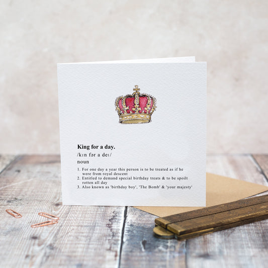 King for a Day Card (Cello-Free)