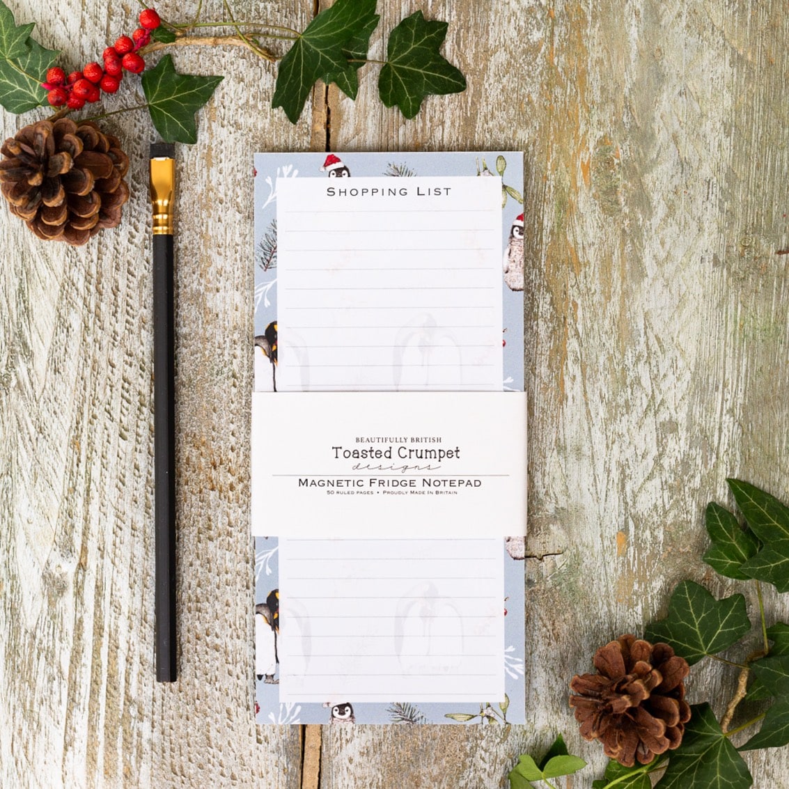 Christmas Penguins Magnetic Shopping List