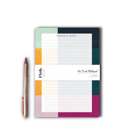 NEW! Teal (Colourblock) A5 Desk Pad (available for dispatch from Jan 2026)