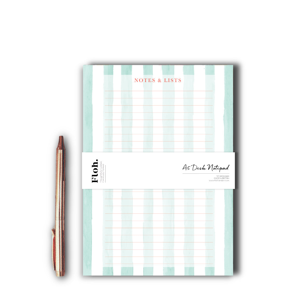 NEW! Mint (Stripes) A5 Desk Pad (available for dispatch from Jan 2026)