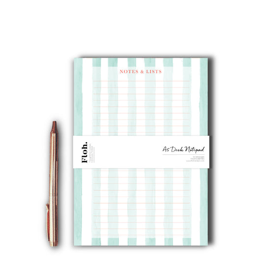 NEW! Mint (Stripes) A5 Desk Pad