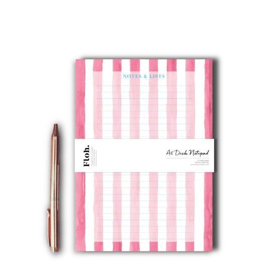 NEW! Raspberry (Stripes) A5 Desk Pad (available for dispatch from Jan 2026)