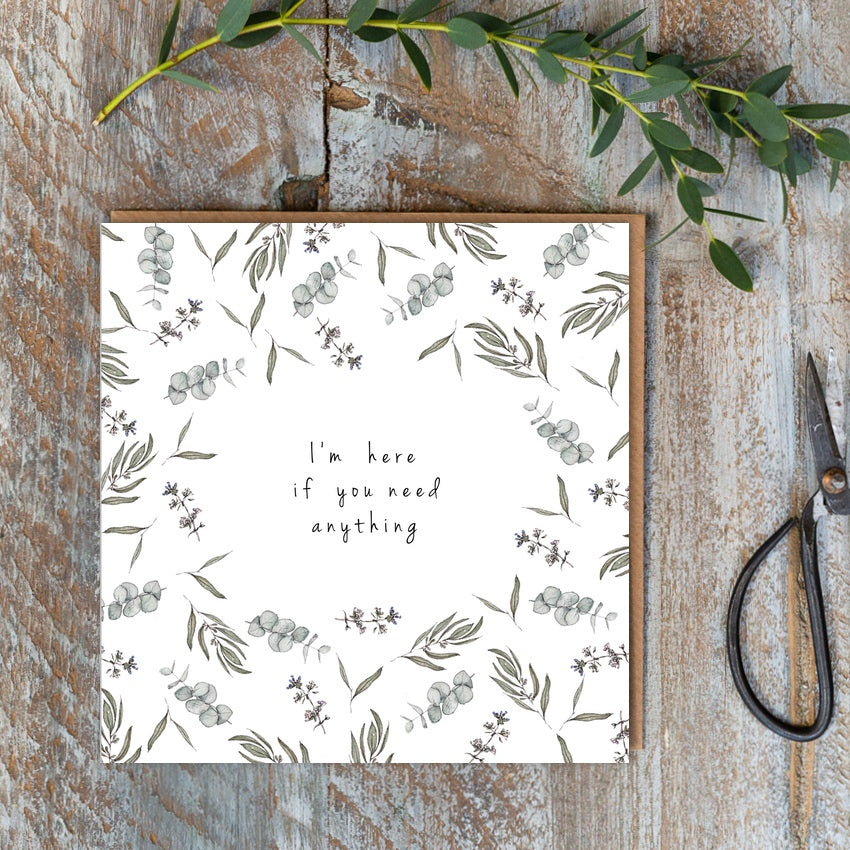 I'm Here if You Need Anything Card (Cello-Free)