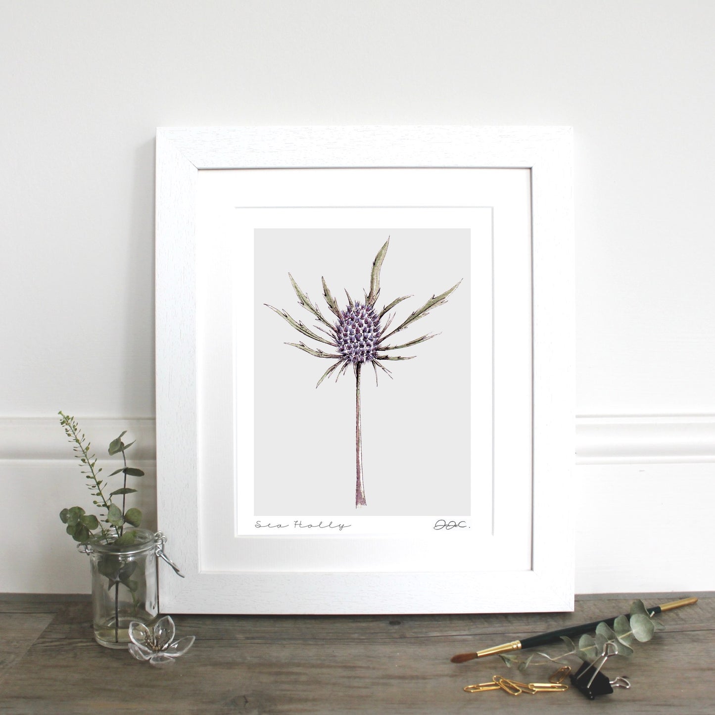 Sea Holly 10x12" Mounted Fine Art Print