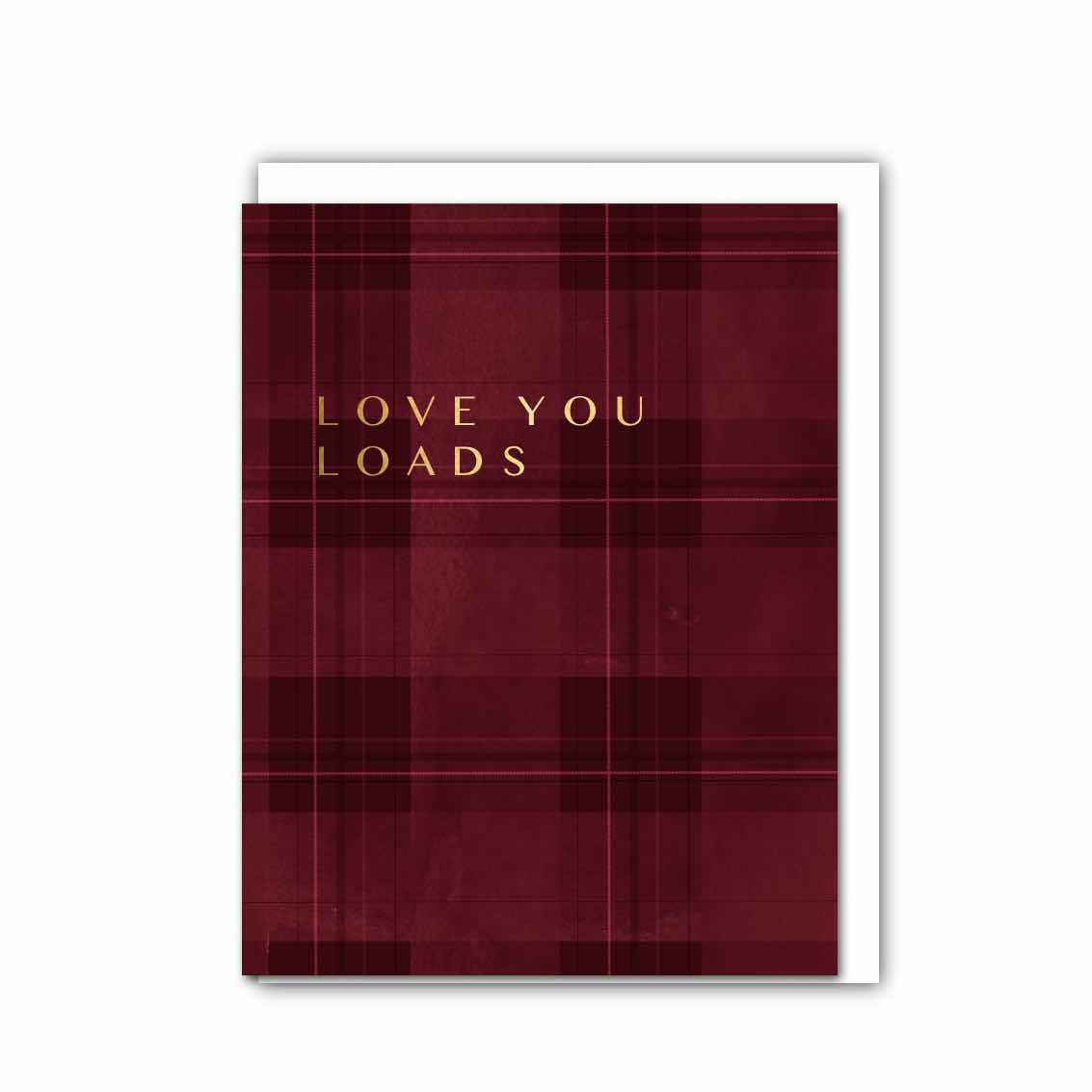 NEW! Love You Loads (Deep Red Tartan) Card (Cello-Free) (available for dispatch from July 2026)