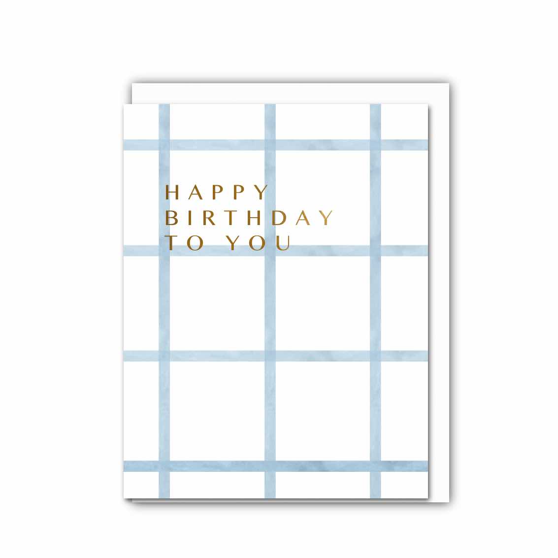 NEW! Happy Birthday to You (Blue Grid) Card (Cello-Free) (available for dispatch from July 2026)