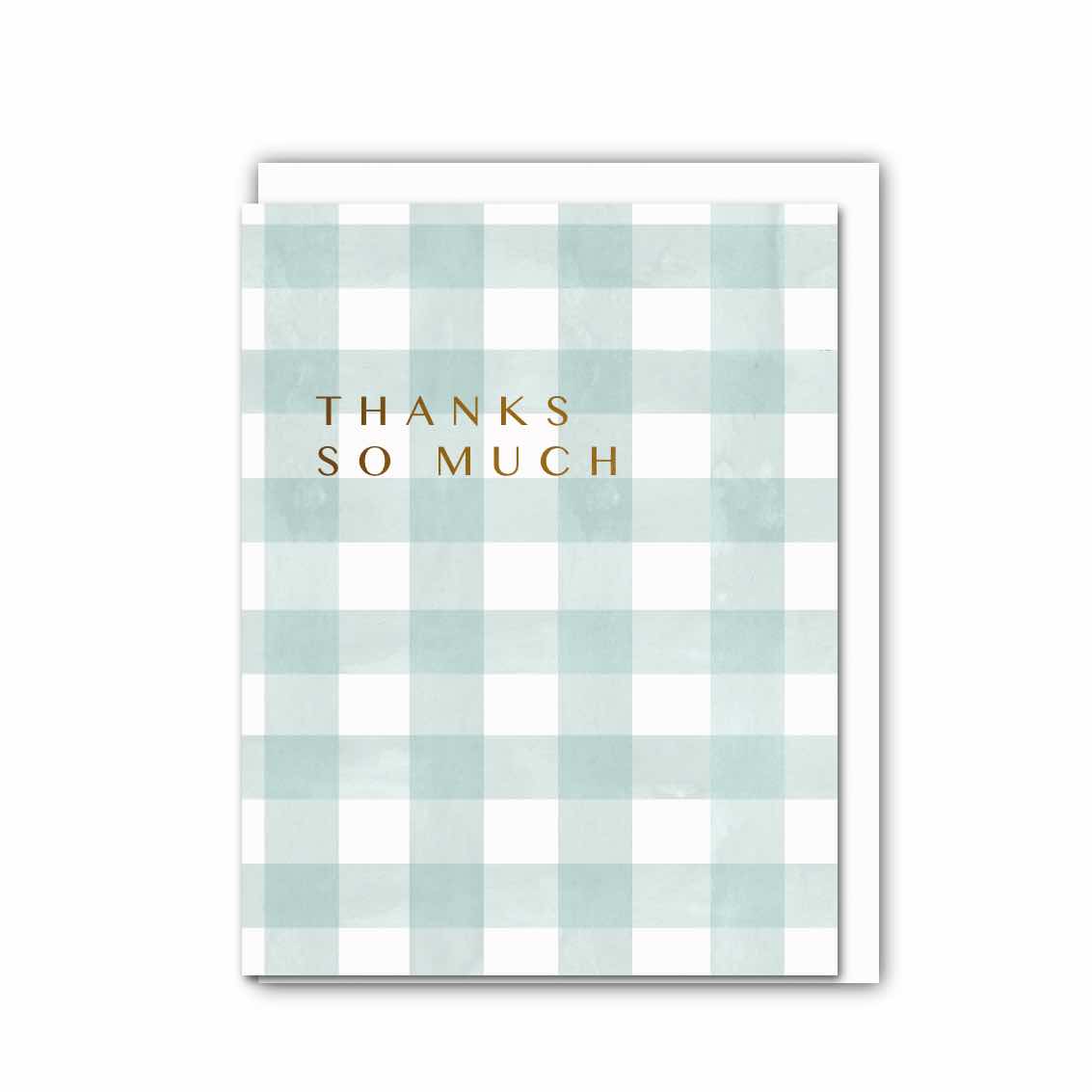 NEW! Thanks So Much (Aqua & White Check) Card (Cello-Free) (available for dispatch from July 2026)