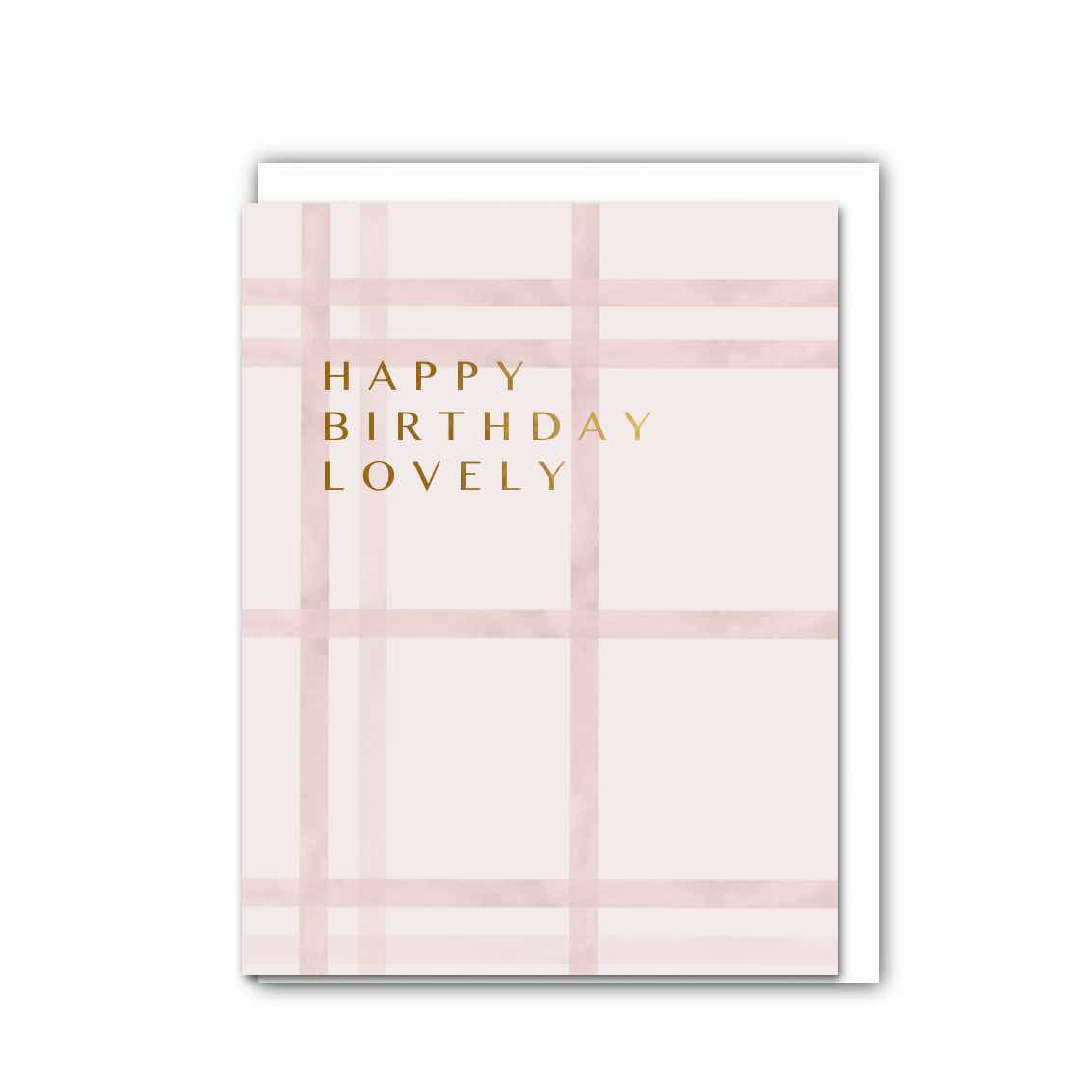 NEW! Happy Birthday Lovely (Pink Grid) Card (Cello-Free) (available for dispatch from July 2026)