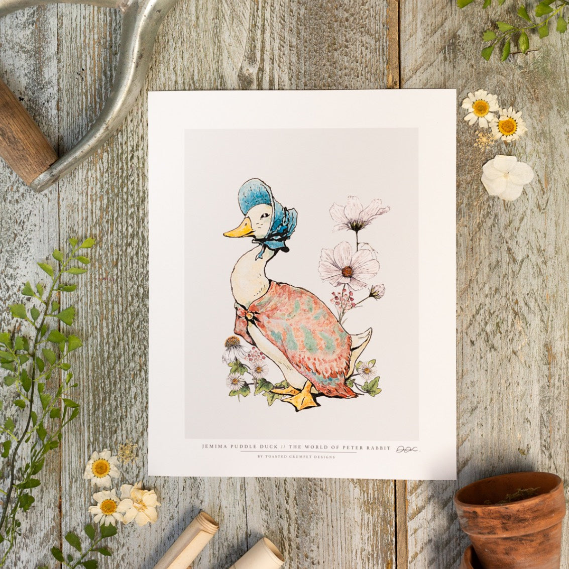 Jemima Puddle-Duck 10x12" Mounted Fine Art Print