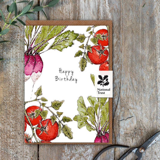 Happy Birthday (Garden Vegetables Pure) Card (Cello-Free)