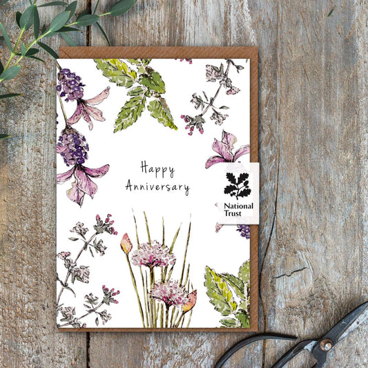 Happy Anniversary (Garden Herbs Pure) Card (Cello-Free)