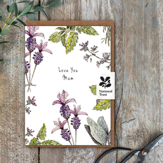 Love You Mum (Garden Herbs Pure) Card (Cello-Free)