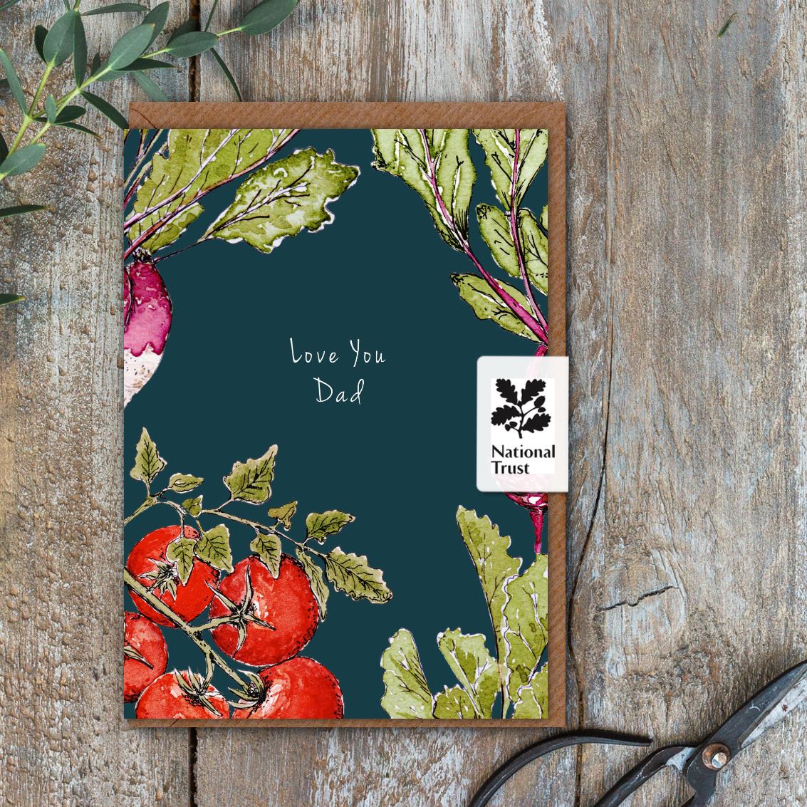 Love You Dad (Garden Vegetables Noir) Card (Cello-Free)