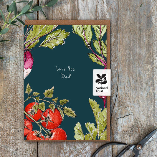 Love You Dad (Garden Vegetables Noir) Card (Cello-Free)