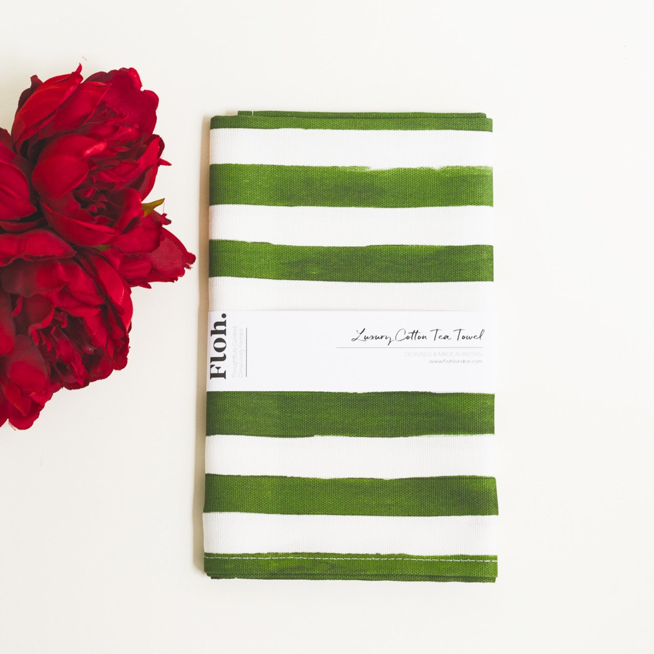 NEW! Forest Green (Stripes) Tea Towel (available for dispatch from August 2026)