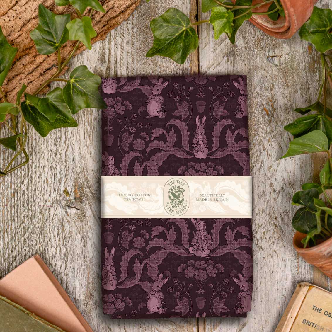 NEW! The Vegetable Thief (Plum) Tea Towel (available for dispatch from August 2026)