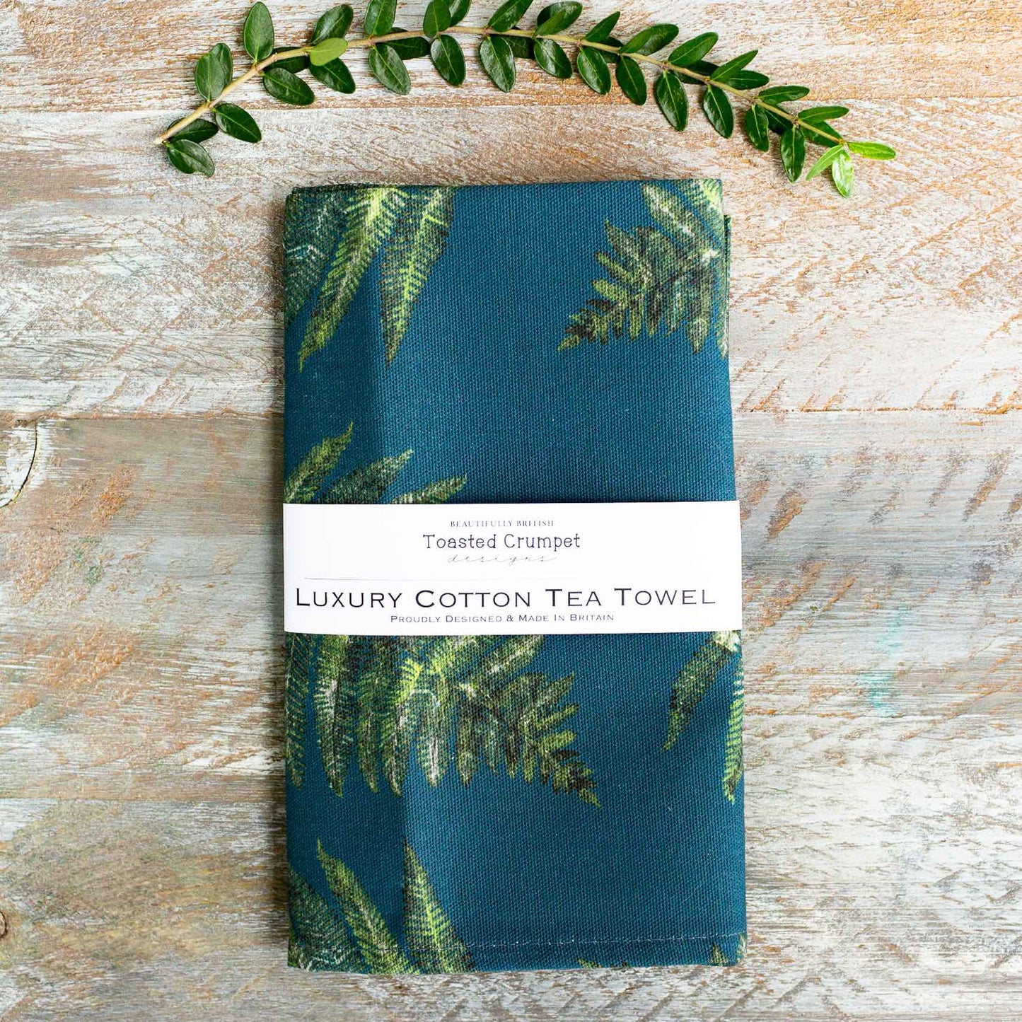 Woodland Fern (Noir) Tea Towel