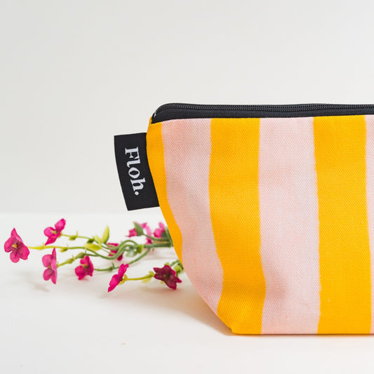 NEW! Peach & Mango (Stripes) Makeup Bag
