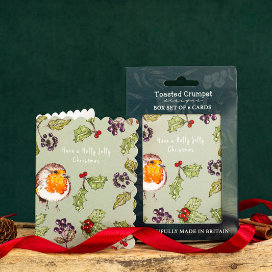 Holly Jolly Christmas (Sage Green) Set of 6 Cards (available for dispatch from August 2026)
