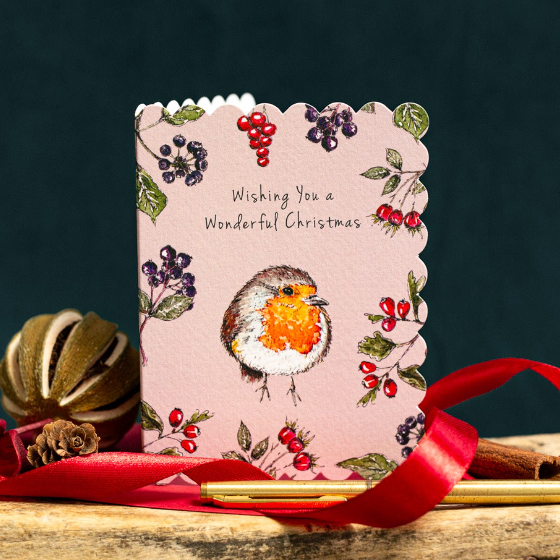 NEW! Wonderful Christmas (Blush) Card (Cello-Free) (available for dispatch from August 2026)