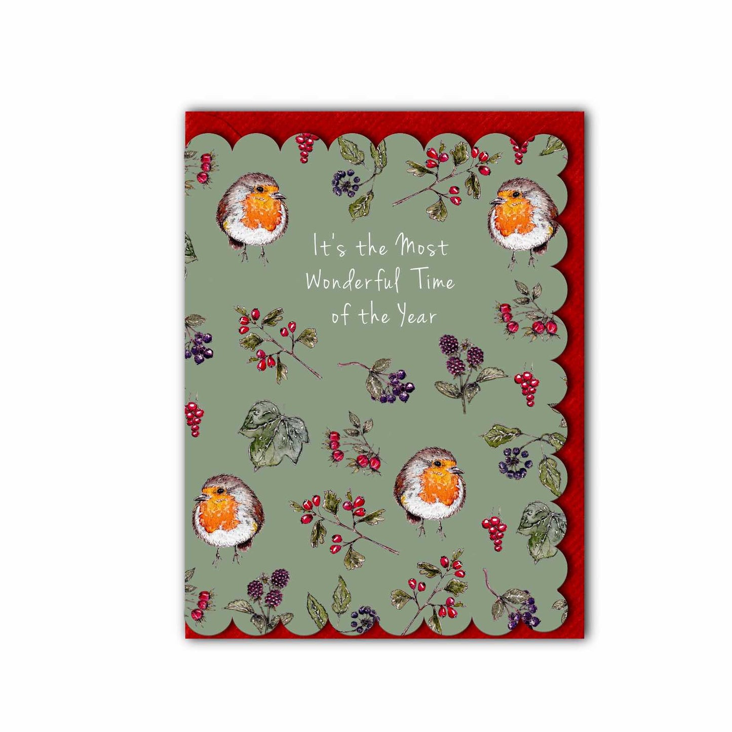 NEW! Most Wonderful Time (Sage Green) Card (Cello-Free) (available for dispatch from August 2026)