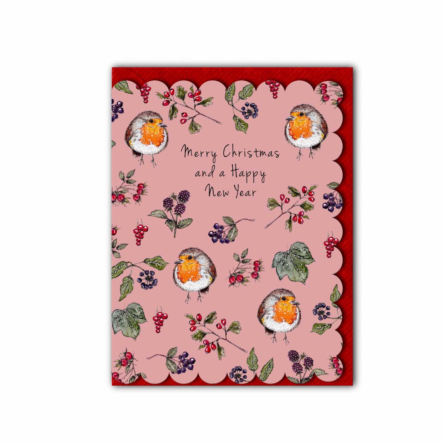 NEW! Christmas & New Year (Pink) Card (Cello-Free) (available for dispatch from August 2026)