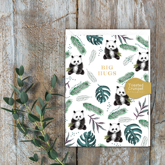 Big Hugs (Panda) Card (Cello-Free)