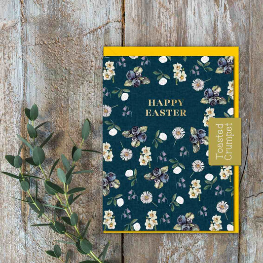 Happy Easter (Botanical Noir) Card (Cello-Free)