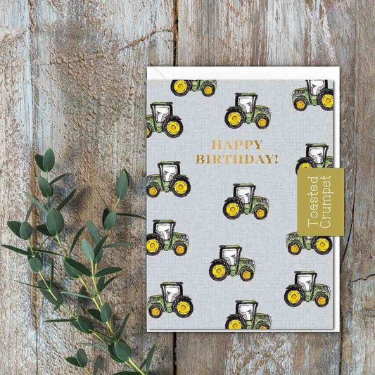 Happy Birthday (Tractors) Card (Cello-Free)