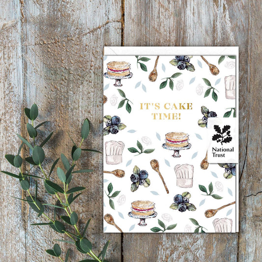It's Cake Time (Cakes & Chefs Hats) Card (Cello-Free)