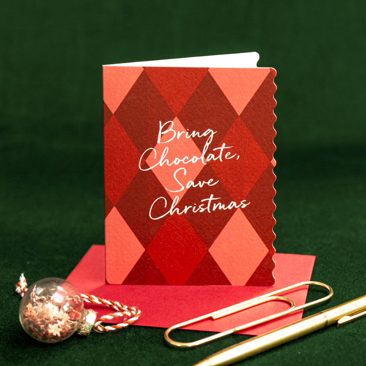 NEW! Bring Chocolate (Harlequin) Card (Cello-Free) (available for dispatch from August 2026)