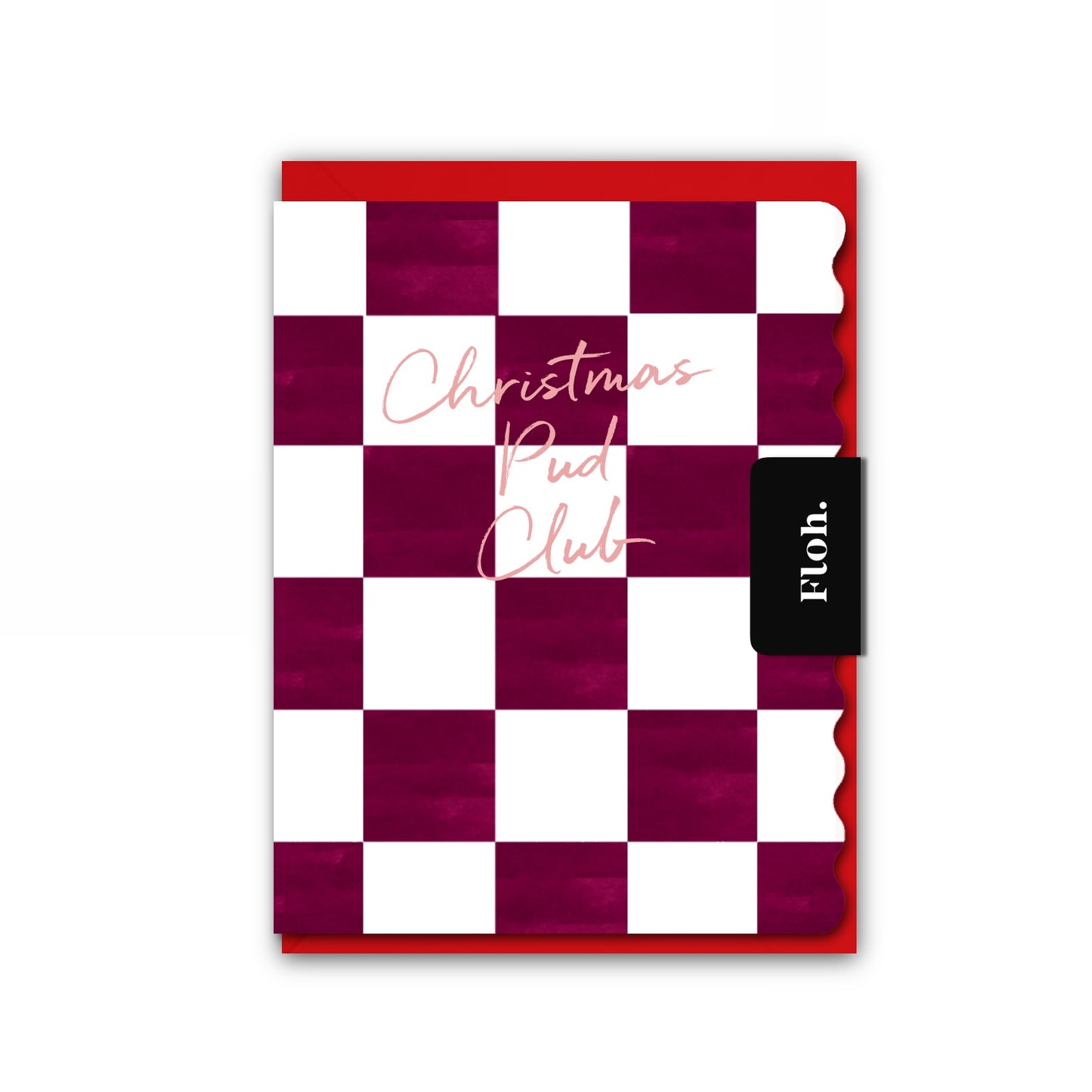 NEW! Christmas Pud Club (Checkerboard) Card (Cello-Free) (available for dispatch from August 2026)