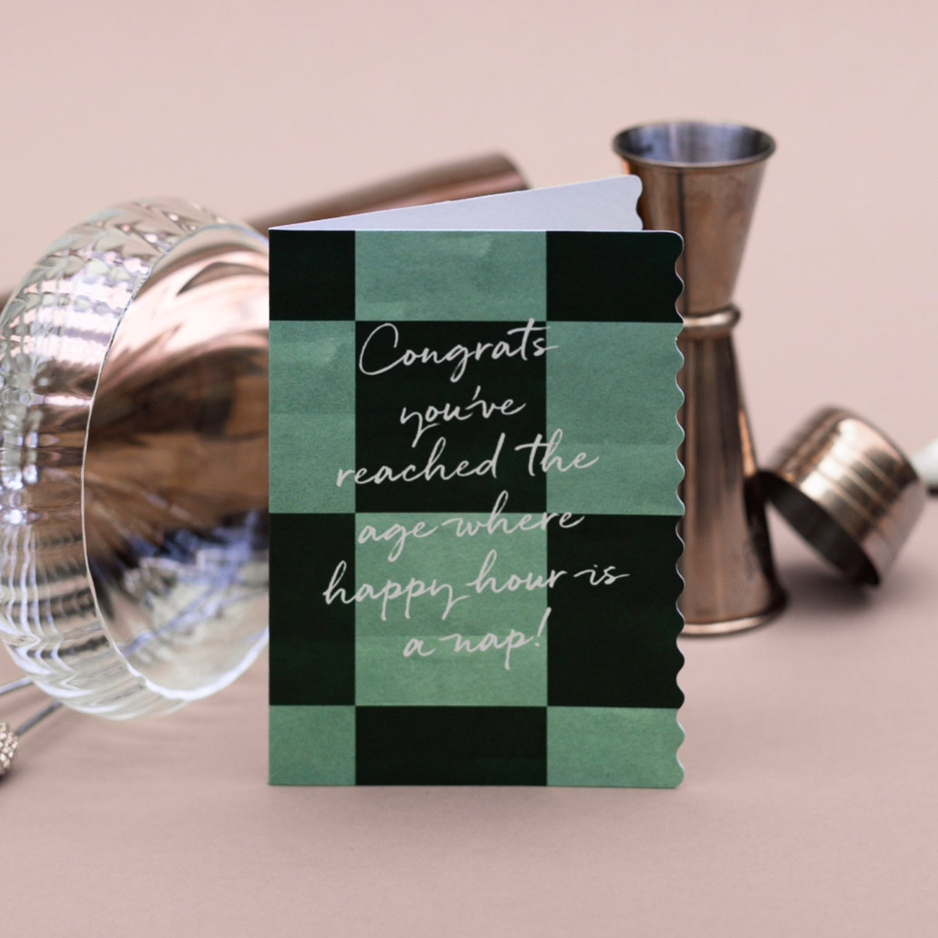 NEW! Congrats (Blue Noir Checkerboard) Card (Cello-Free)
