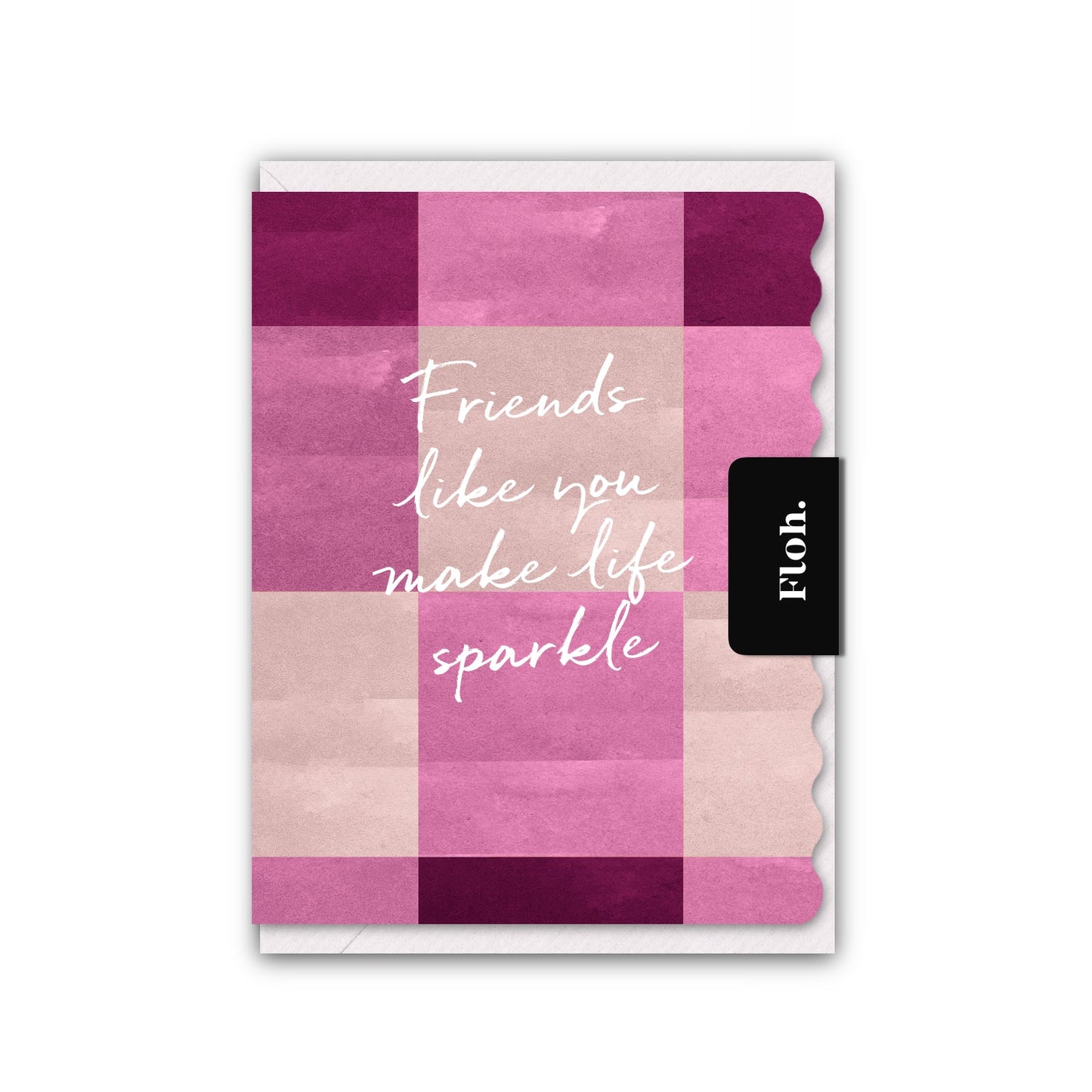 NEW! Friends like you Make Life Sparkle (Spritz Noir Checkerboard) Card (Cello-Free) (available for dispatch from Jan 2026)