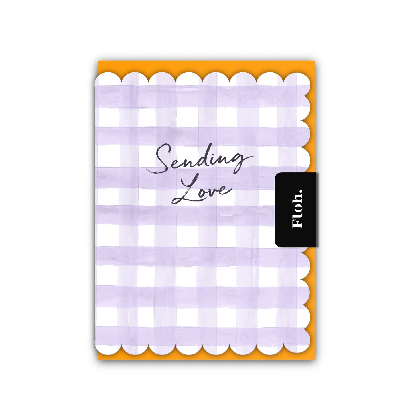 NEW! Sending Love (Lavender Gingham) Card (Cello-Free)