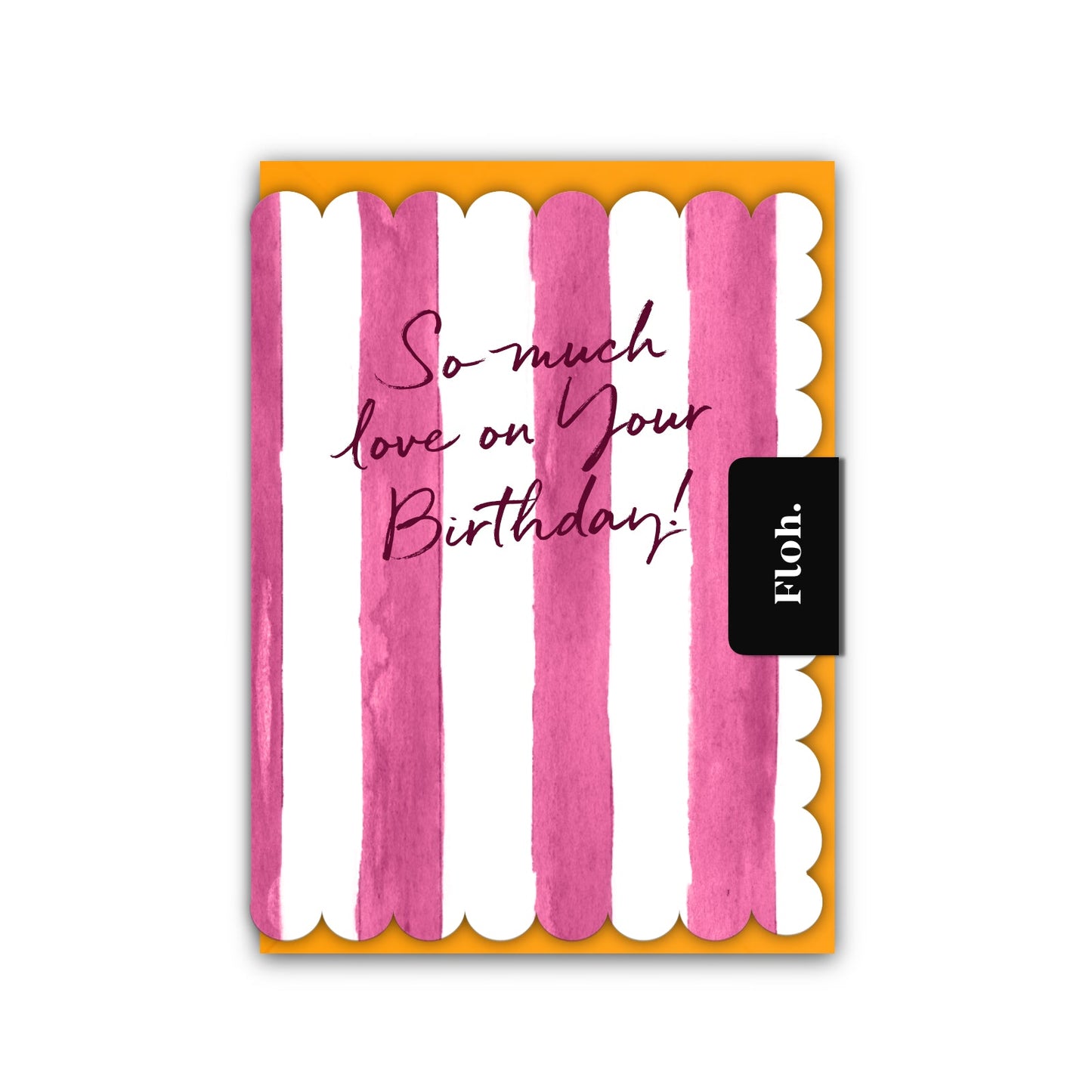 NEW! So Much Love on your Birthday (Raspberry Stripes) Card (Cello-Free) (available for dispatch from Jan 2026)
